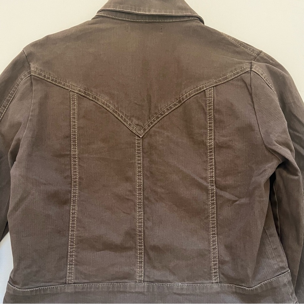 Peruvian Connection Brown Chelsea Jean Jacket Size 8 - Picture 7 of 10